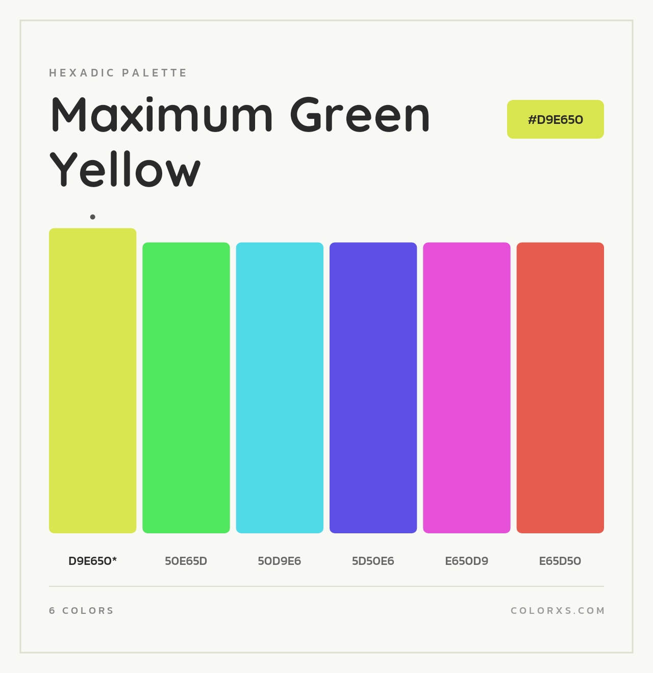 Maximum Green Yellow - Hexadic Color Palette