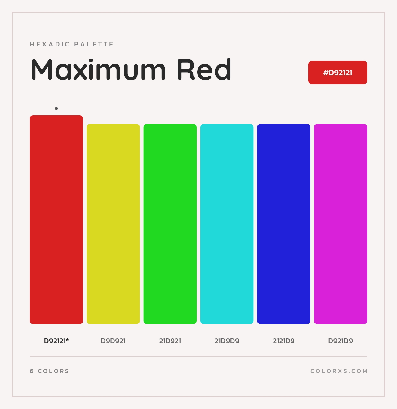Maximum Red - Hexadic Color Palette