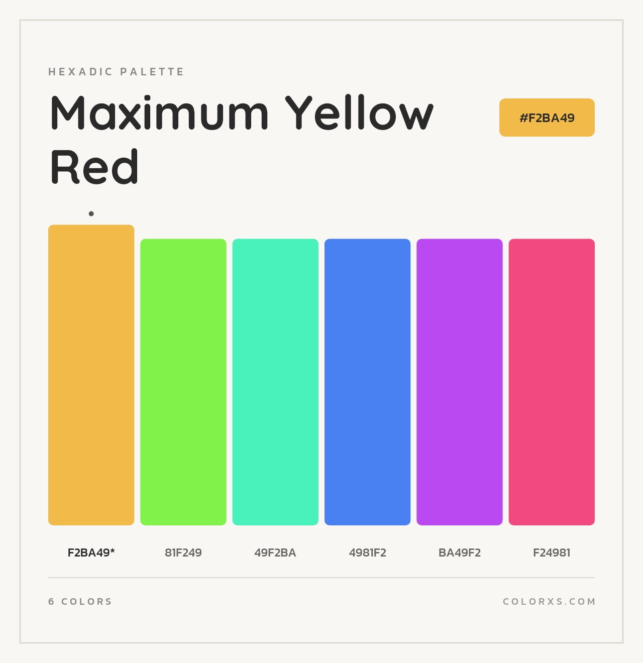 Maximum Yellow Red - Hexadic Color Palette