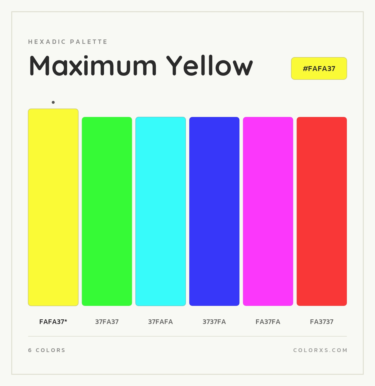 Maximum Yellow - Hexadic Color Palette