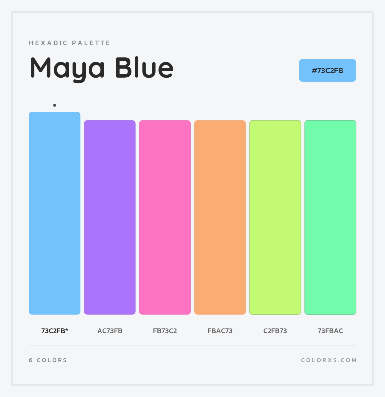 Maya Blue - Hexadic Color Palette