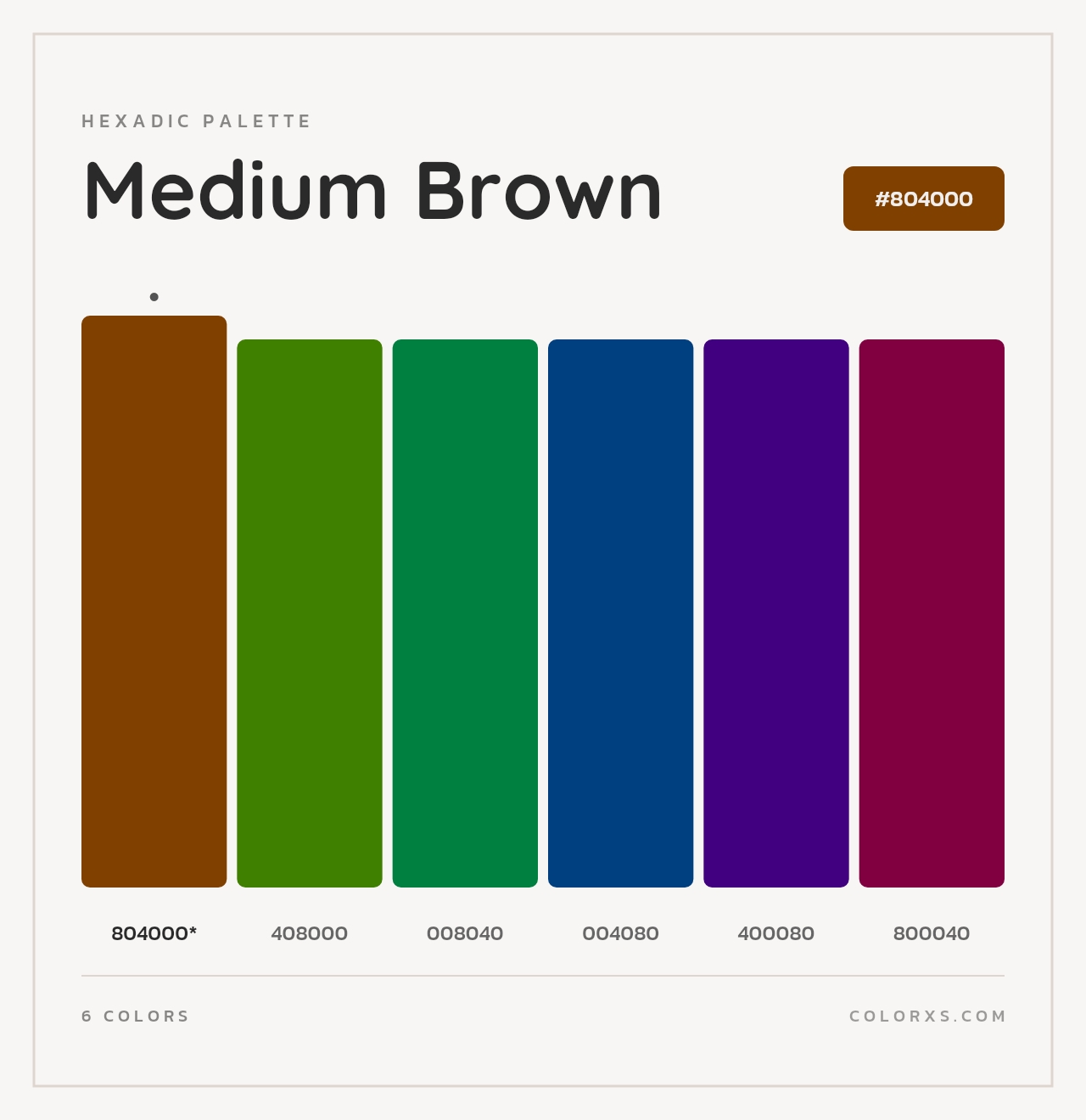 Medium Brown - Hexadic Color Palette