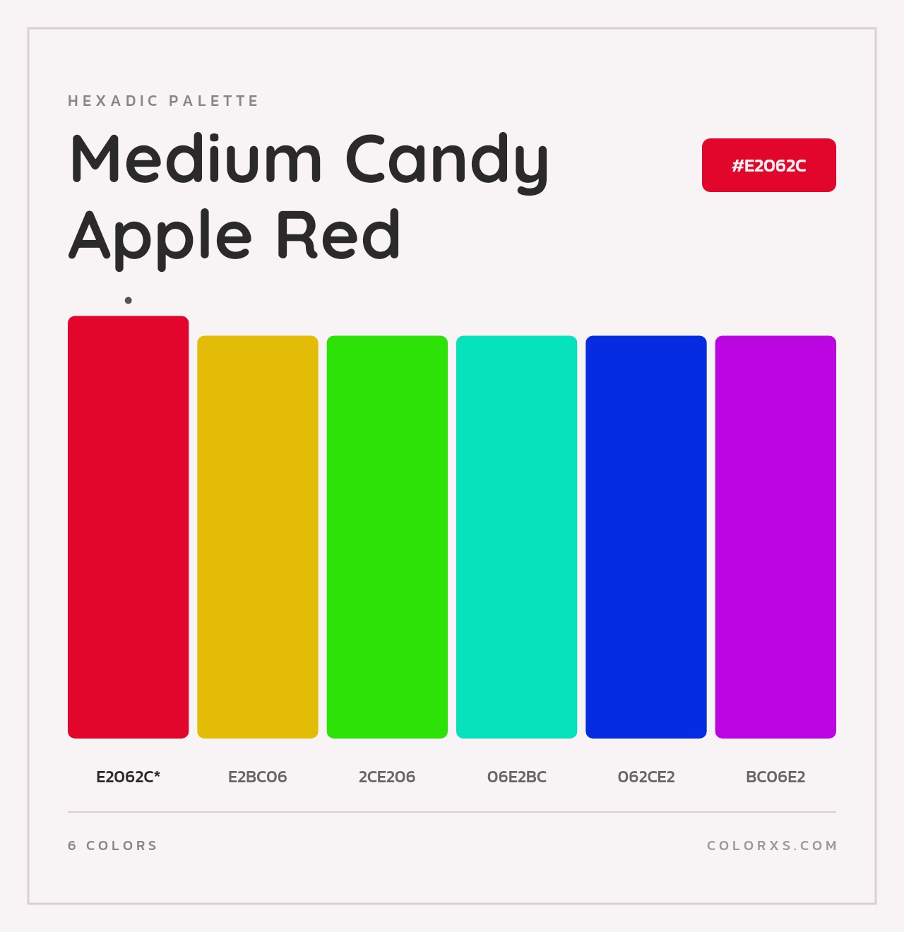 Medium Candy Apple Red - Hexadic Color Palette