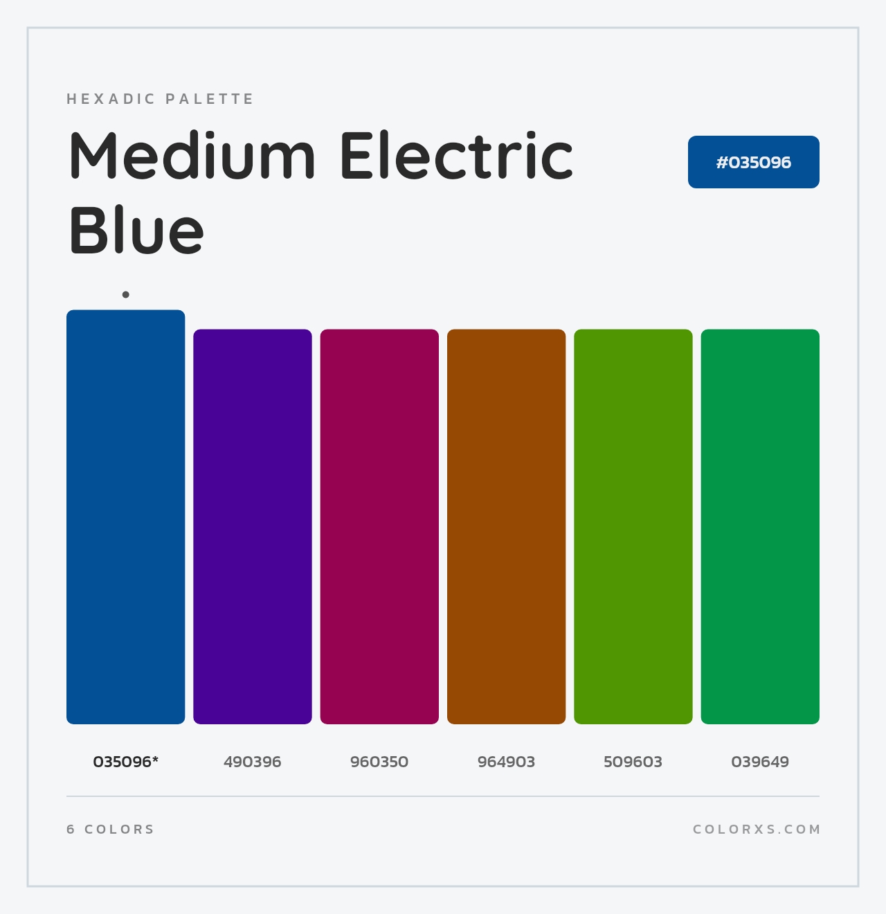 Medium Electric Blue - Hexadic Color Palette