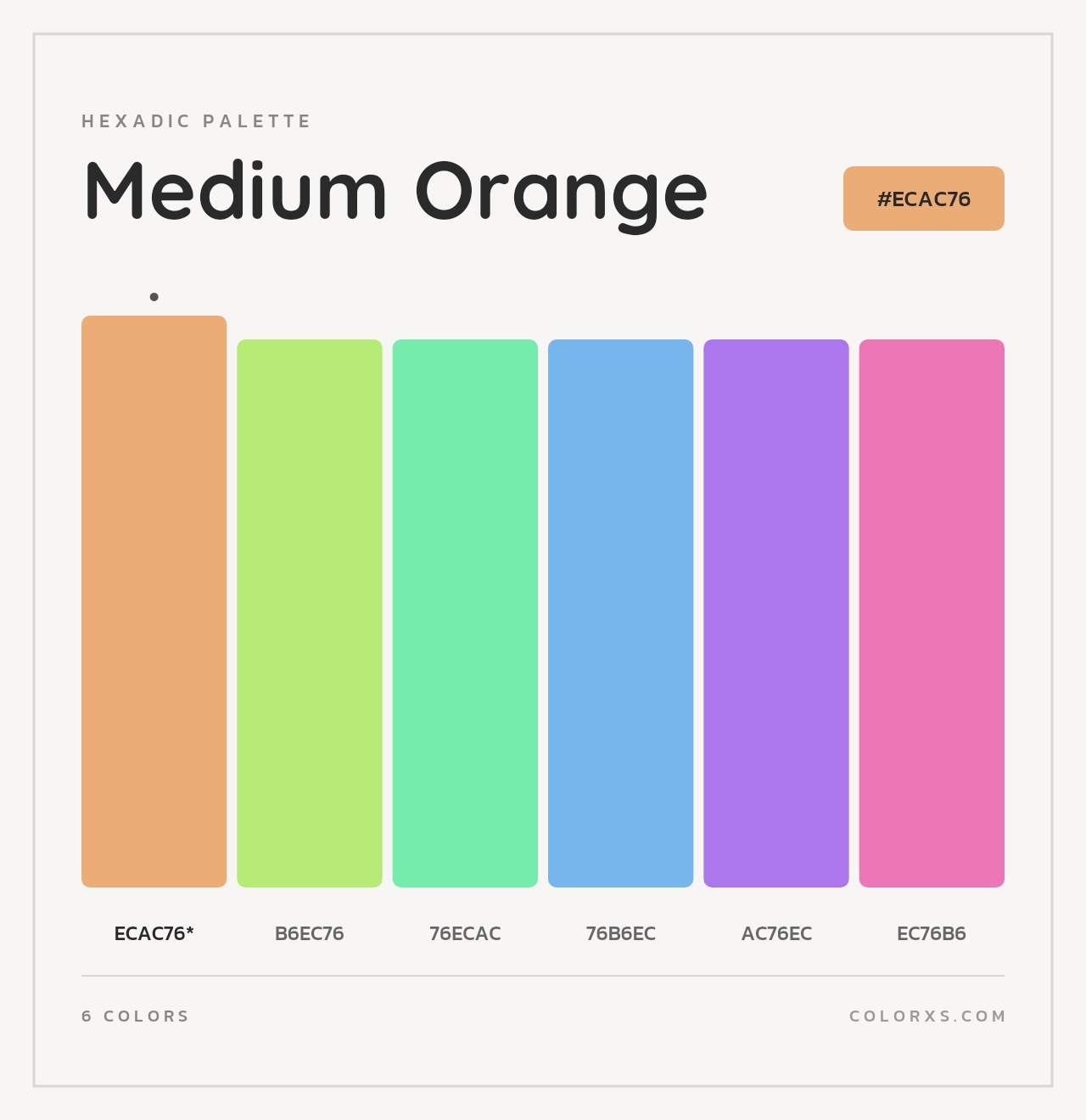 Medium Orange - Hexadic Color Palette