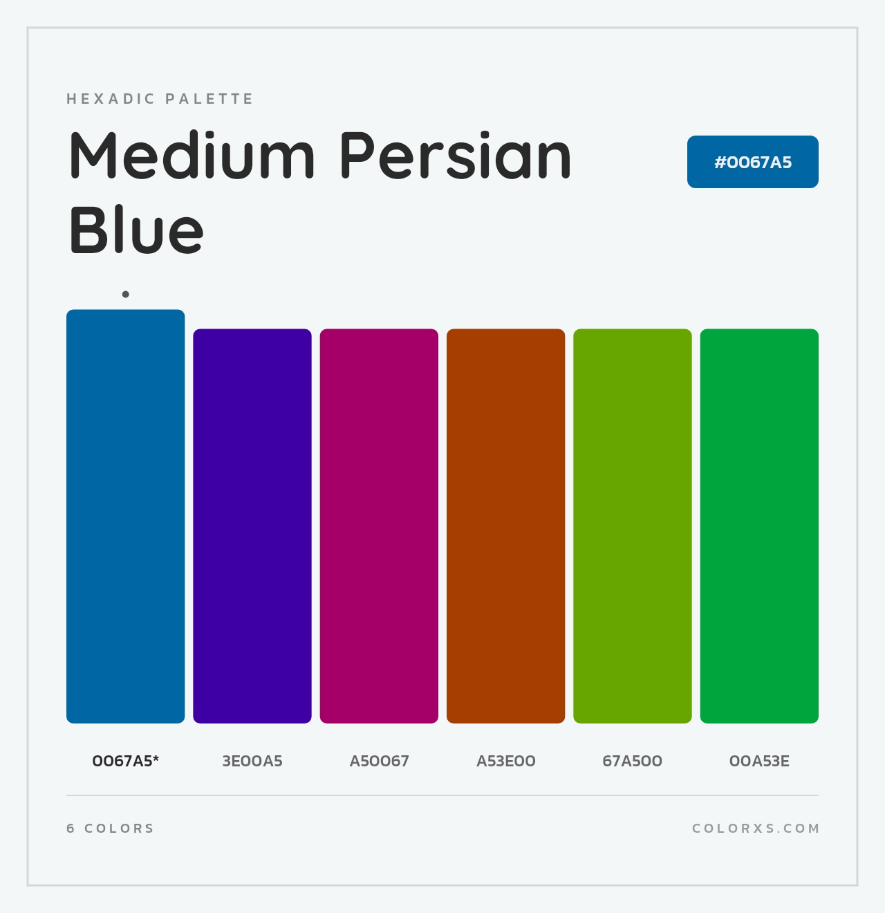 Medium Persian Blue - Hexadic Color Palette