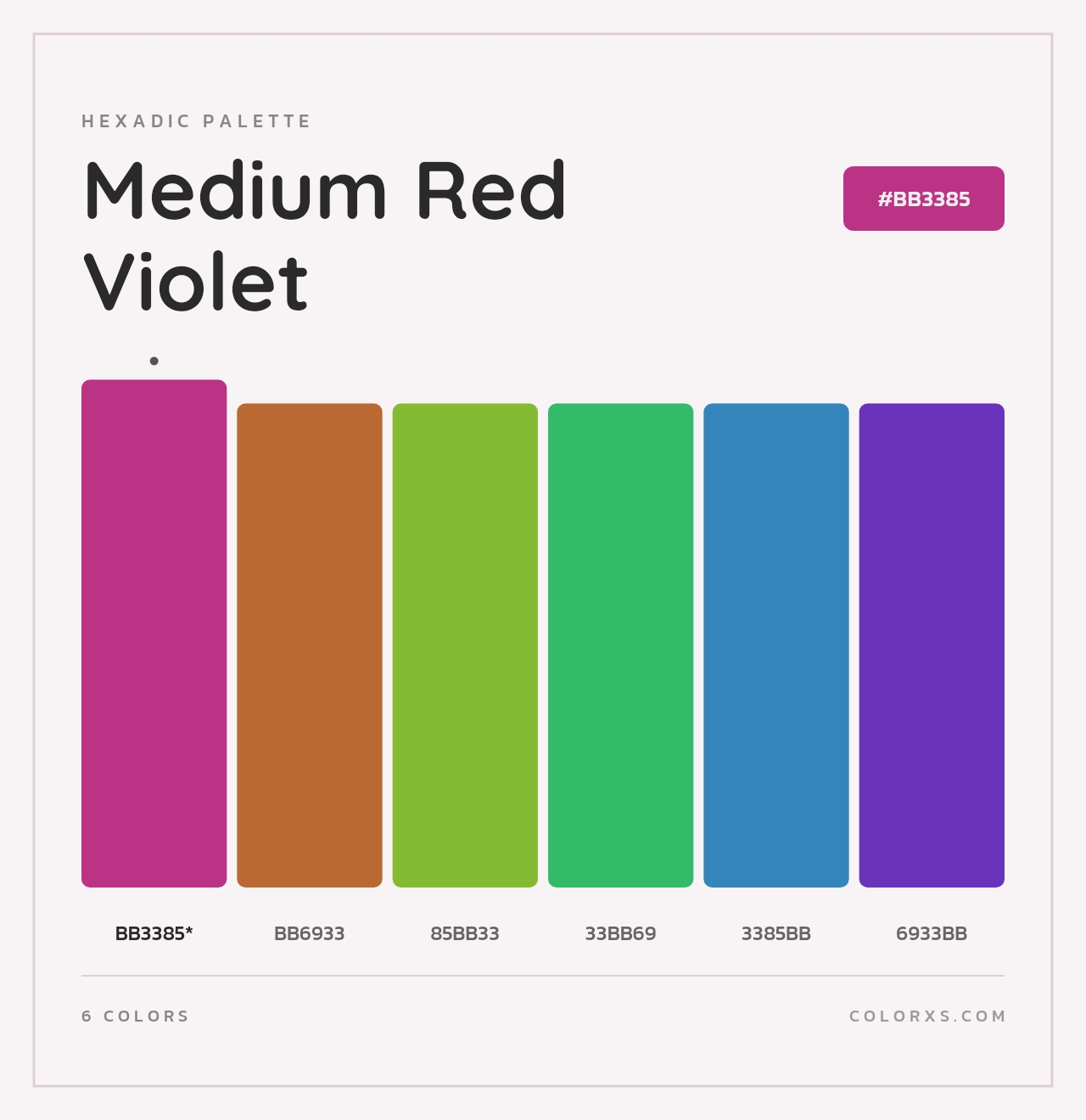 Medium Red Violet - Hexadic Color Palette