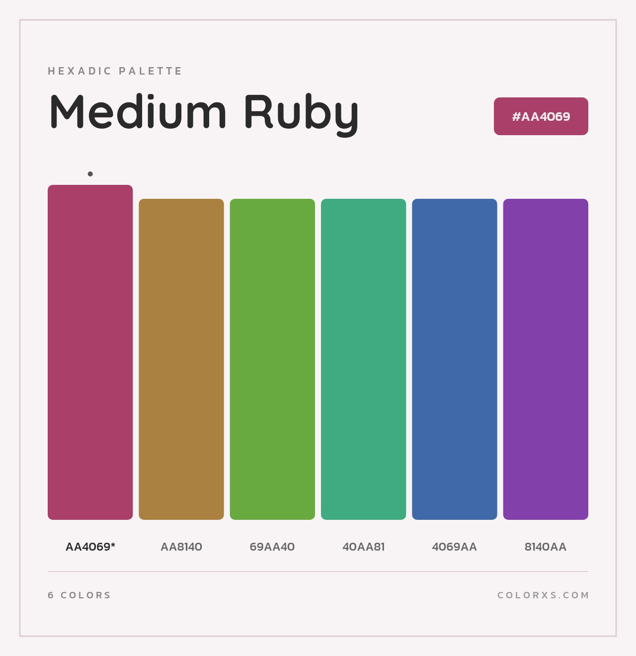 Medium Ruby - Hexadic Color Palette