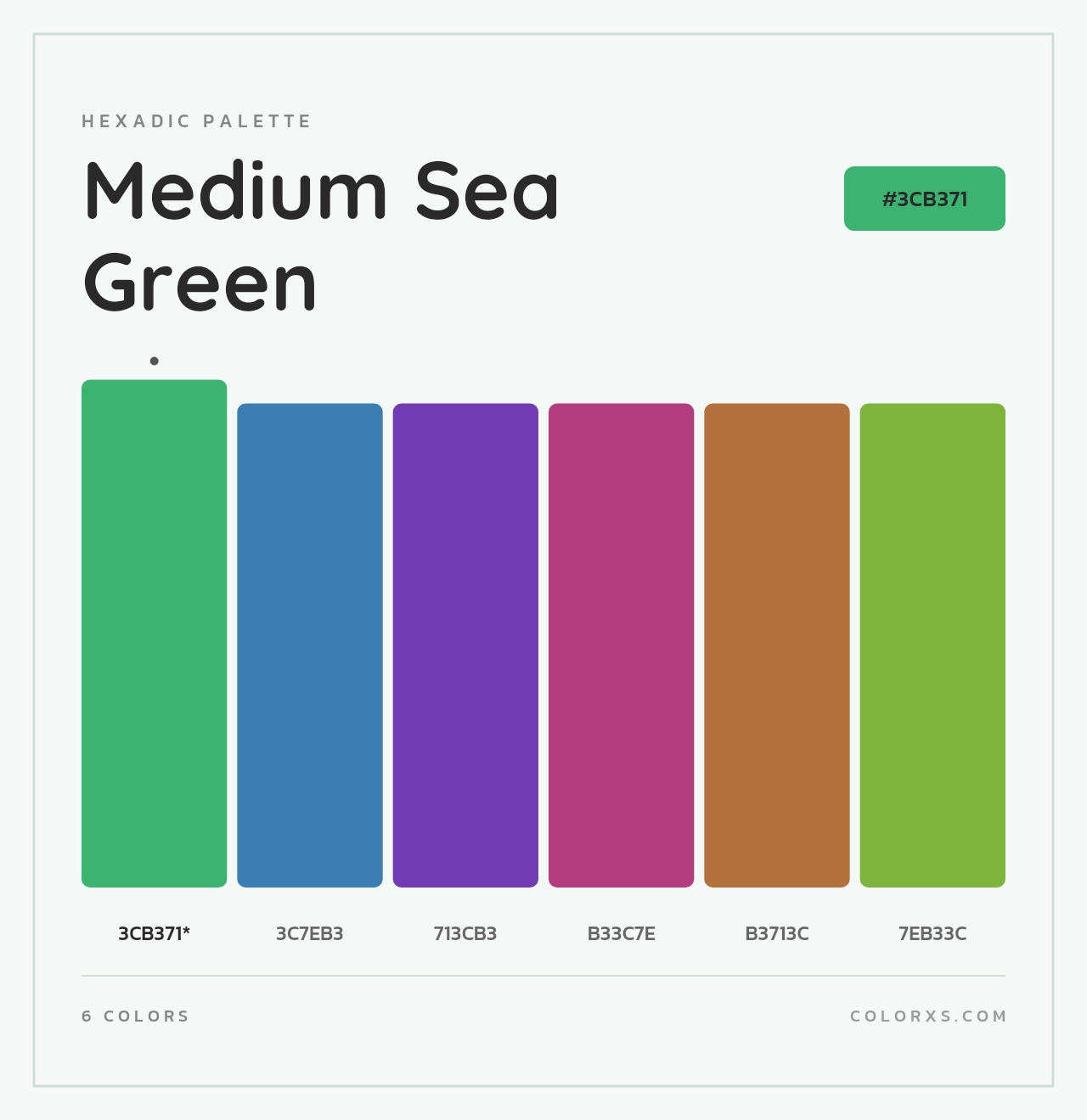 Medium Sea Green - Hexadic Color Palette