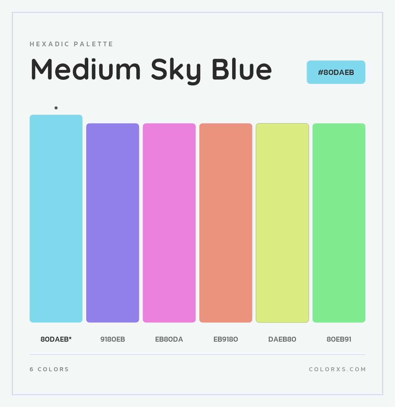 Medium Sky Blue - Hexadic Color Palette