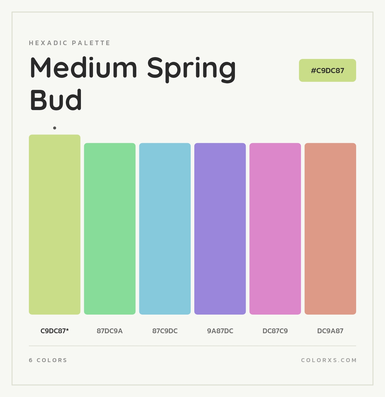 Medium Spring Bud - Hexadic Color Palette