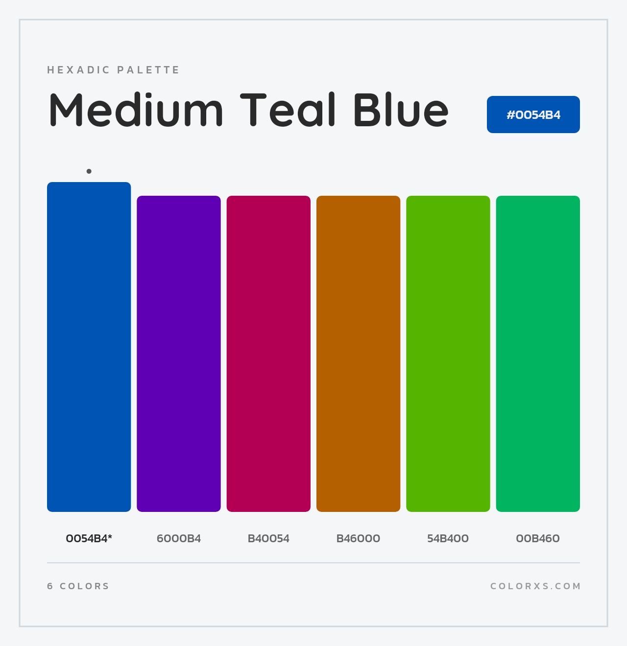 Medium Teal Blue - Hexadic Color Palette
