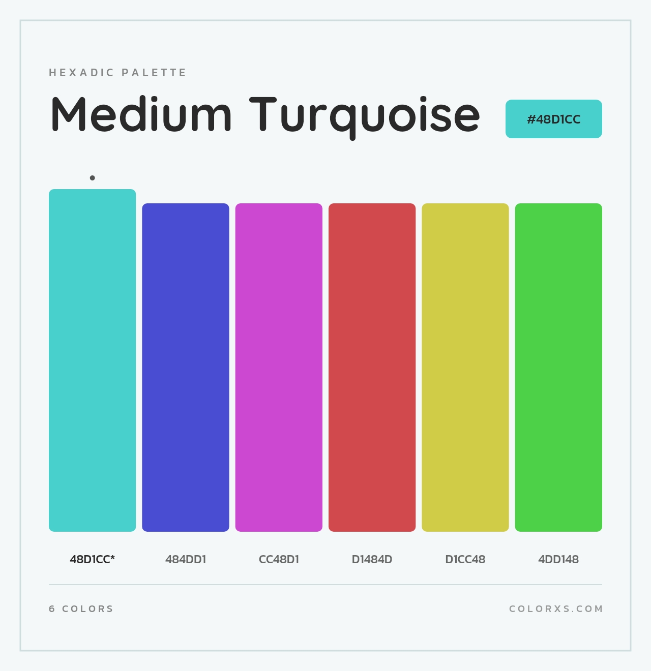 Medium Turquoise - Hexadic Color Palette