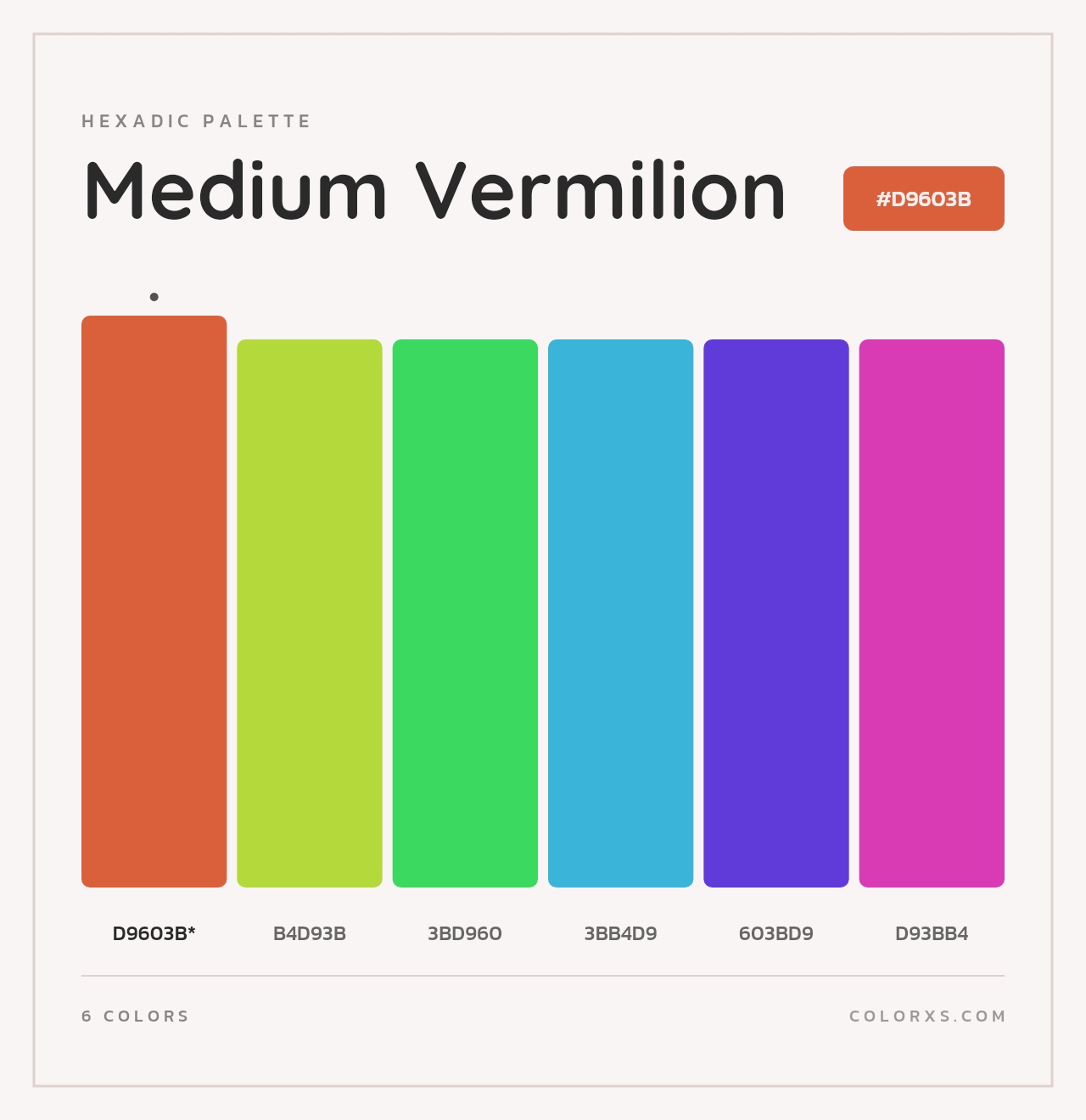 Medium Vermilion - Hexadic Color Palette
