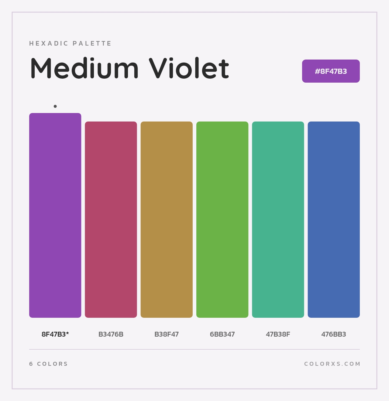 Medium Violet - Hexadic Color Palette