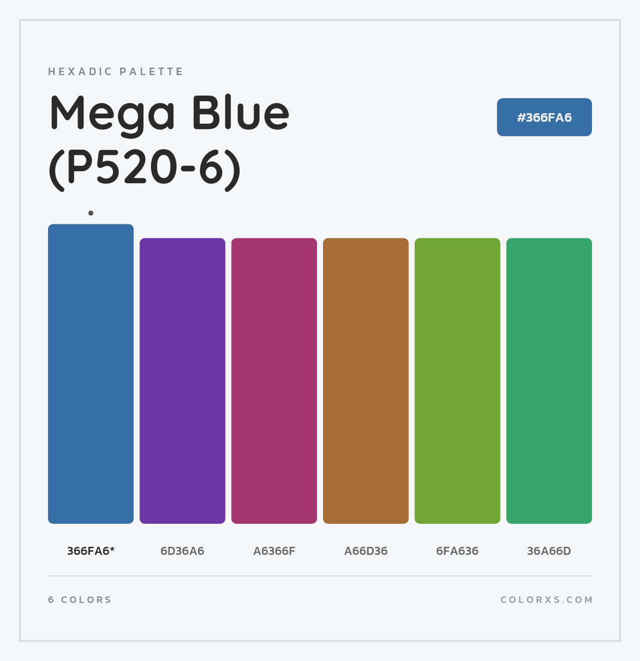 Mega Blue (P520-6) - Hexadic Color Palette