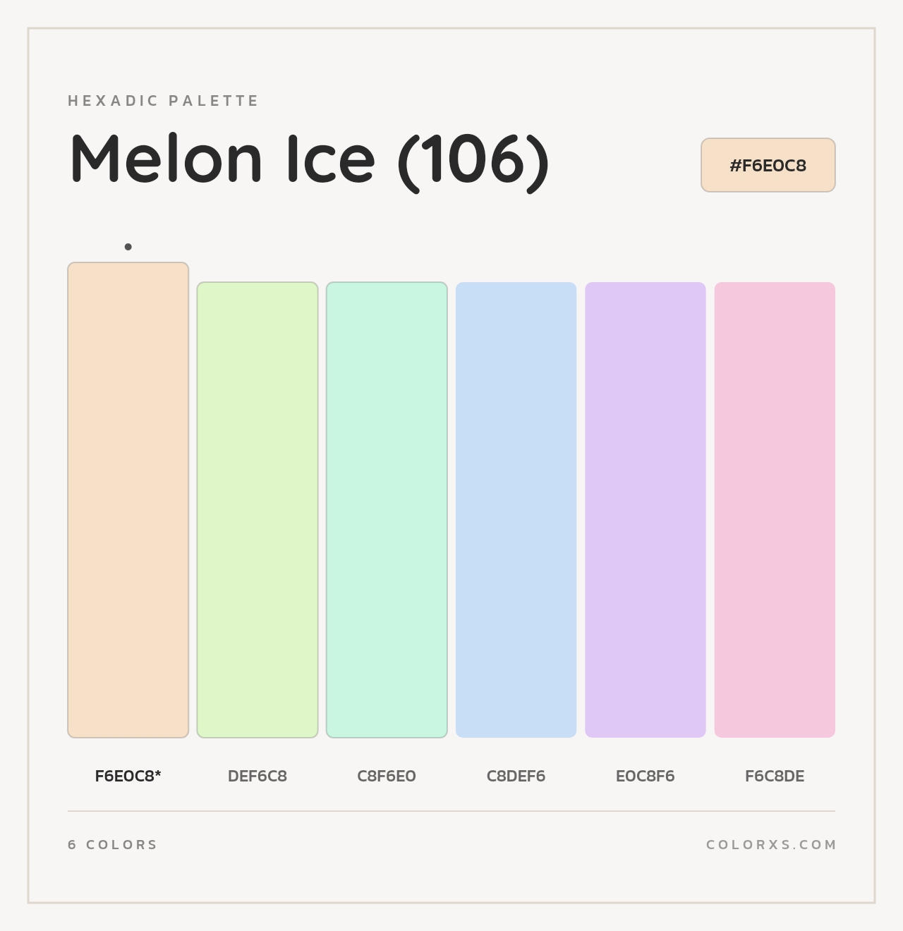 Melon Ice (106) - Hexadic Color Palette