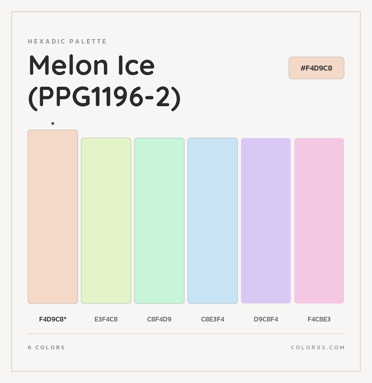 Melon Ice (PPG1196-2) - Hexadic Color Palette