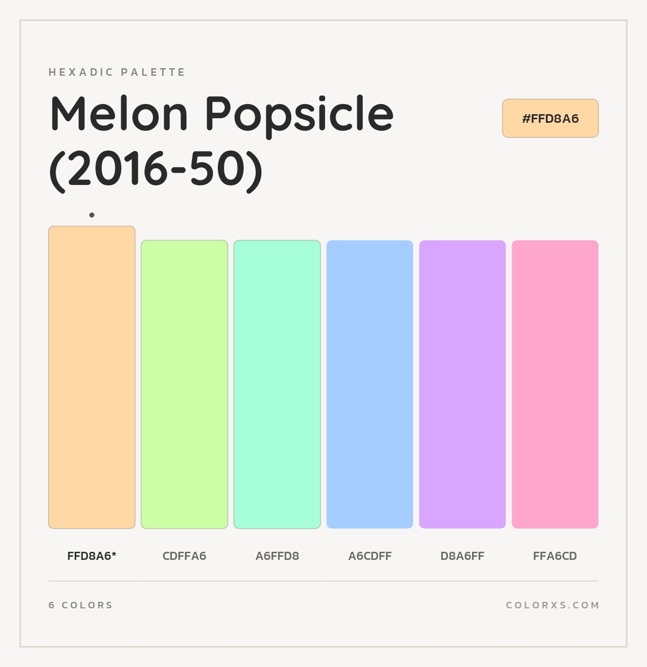Melon Popsicle (2016-50) - Hexadic Color Palette