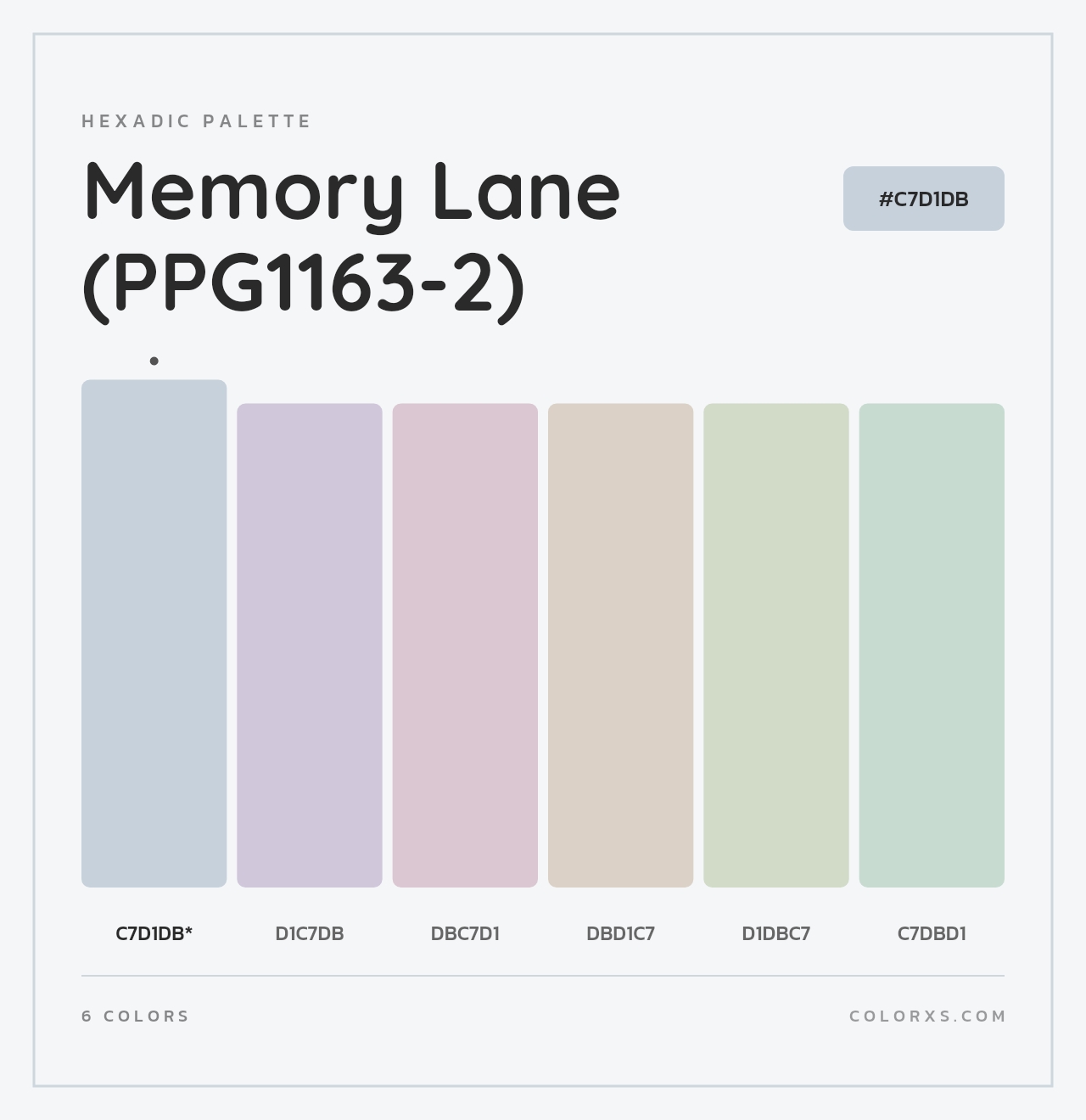 Memory Lane (PPG1163-2) - Hexadic Color Palette