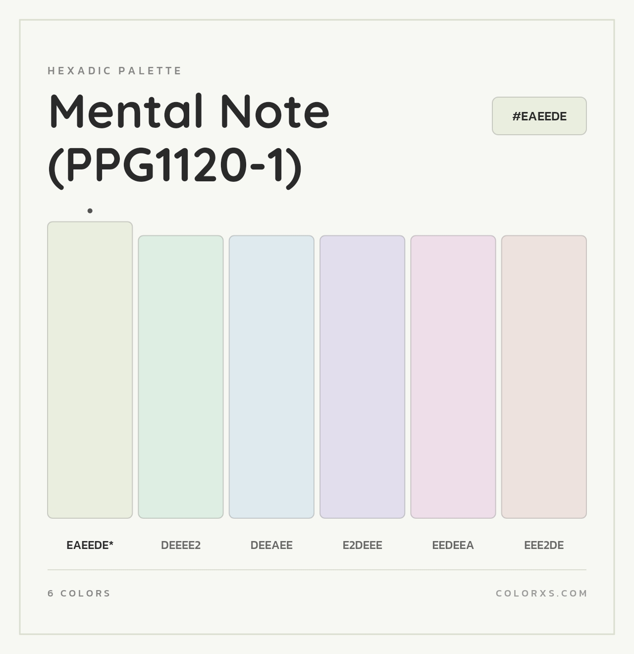 Mental Note (PPG1120-1) - Hexadic Color Palette