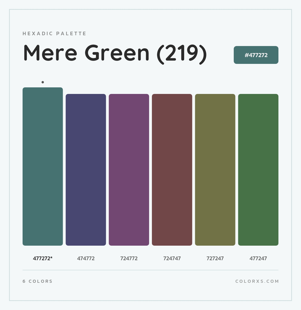 Mere Green (219) - Hexadic Color Palette