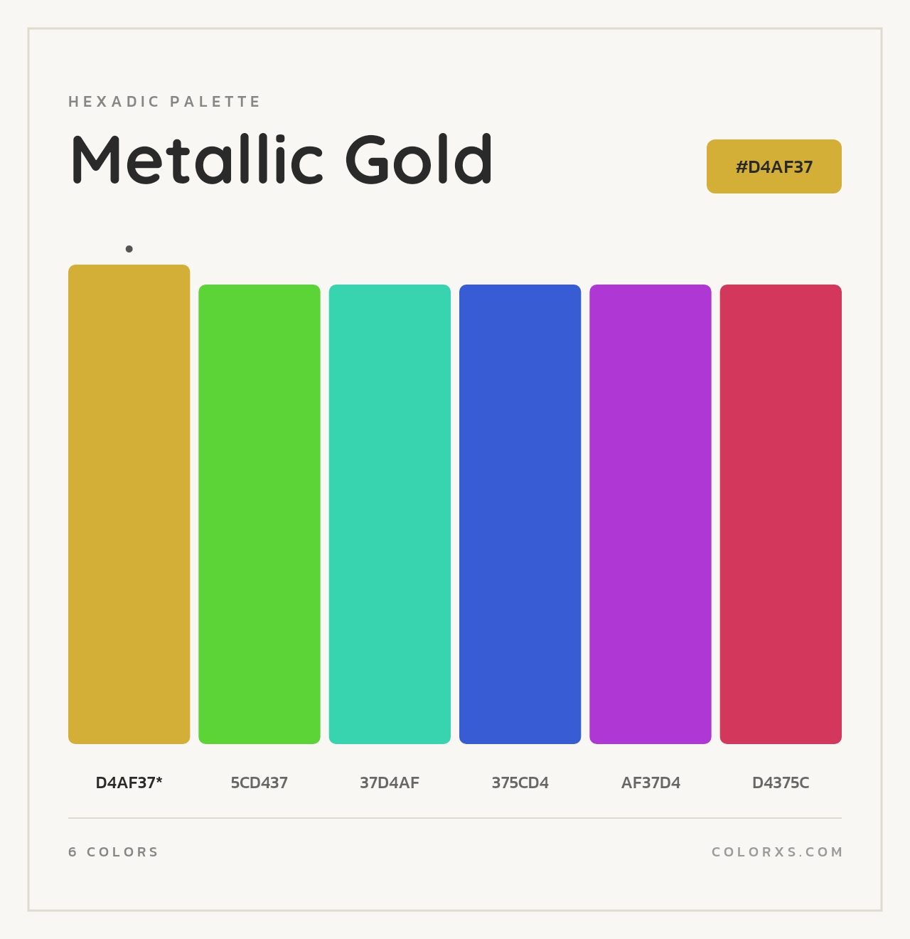 Metallic Gold - Hexadic Color Palette
