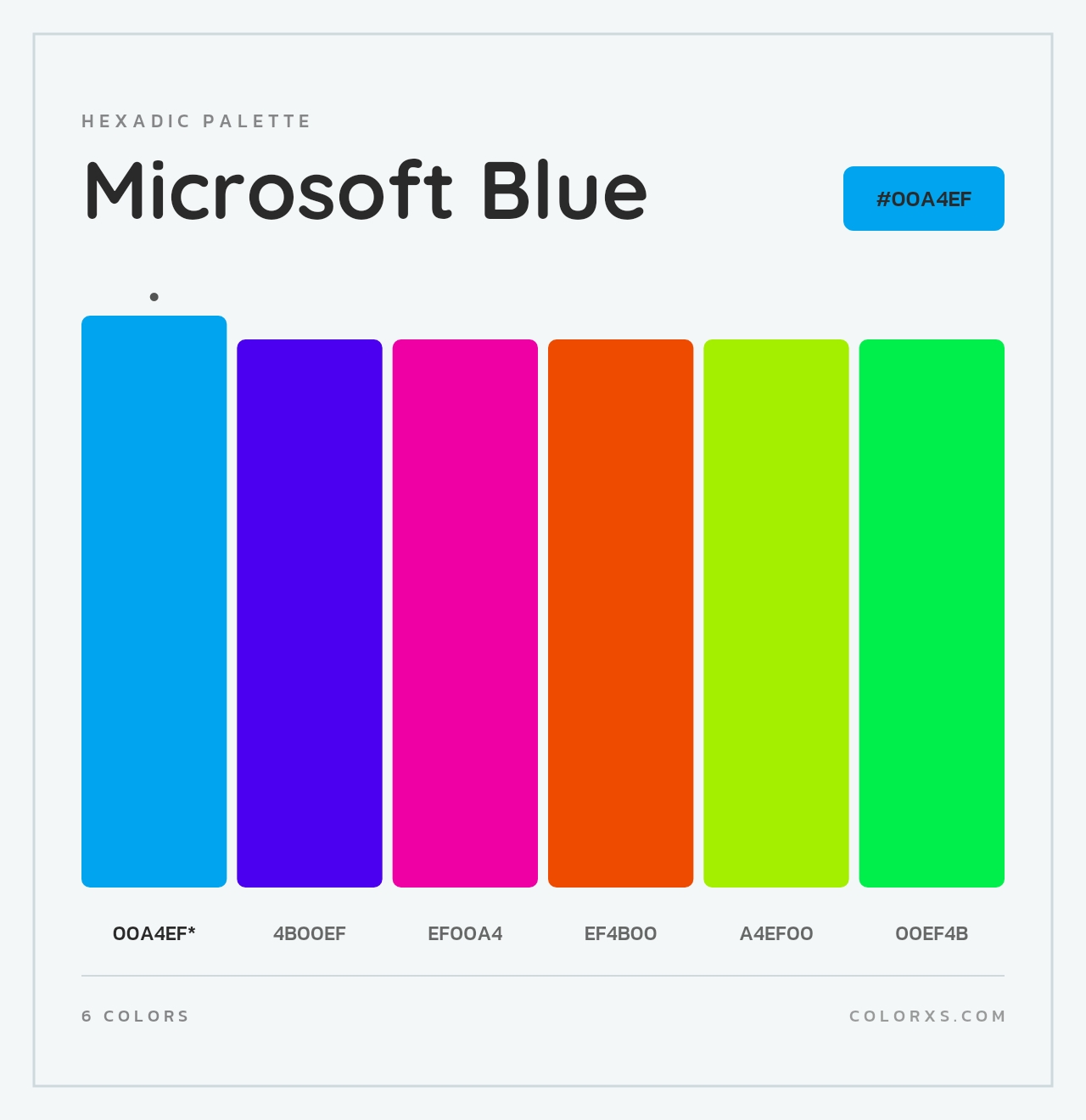 Microsoft Blue - Hexadic Color Palette