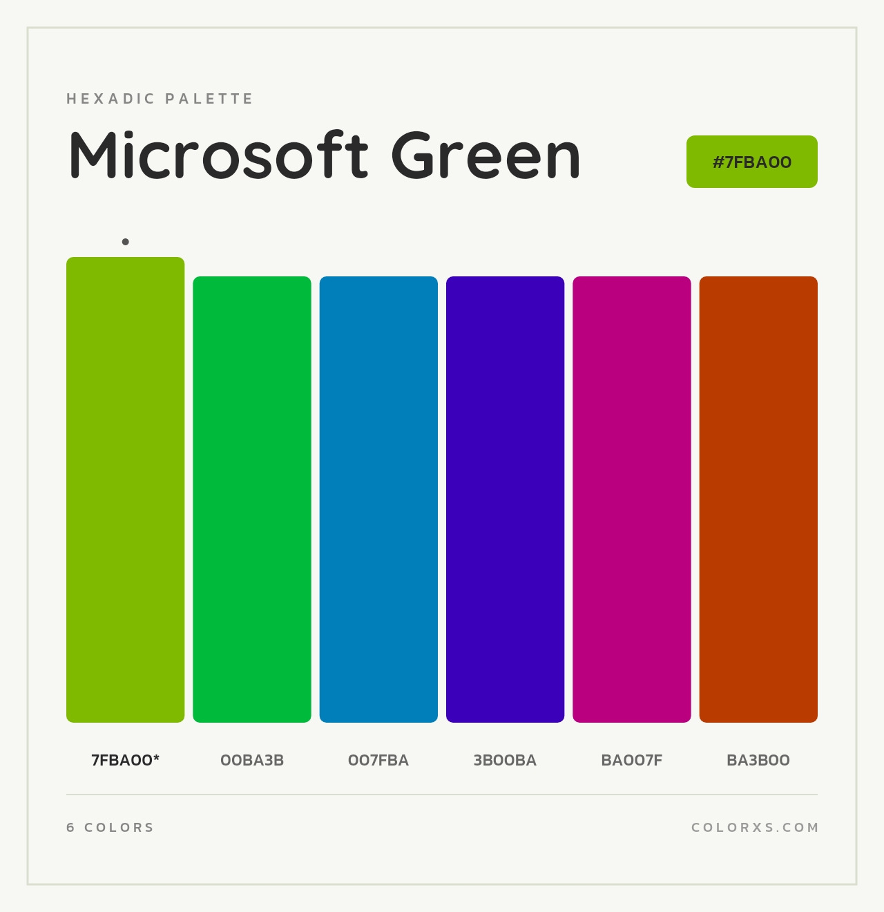 Microsoft Green - Hexadic Color Palette