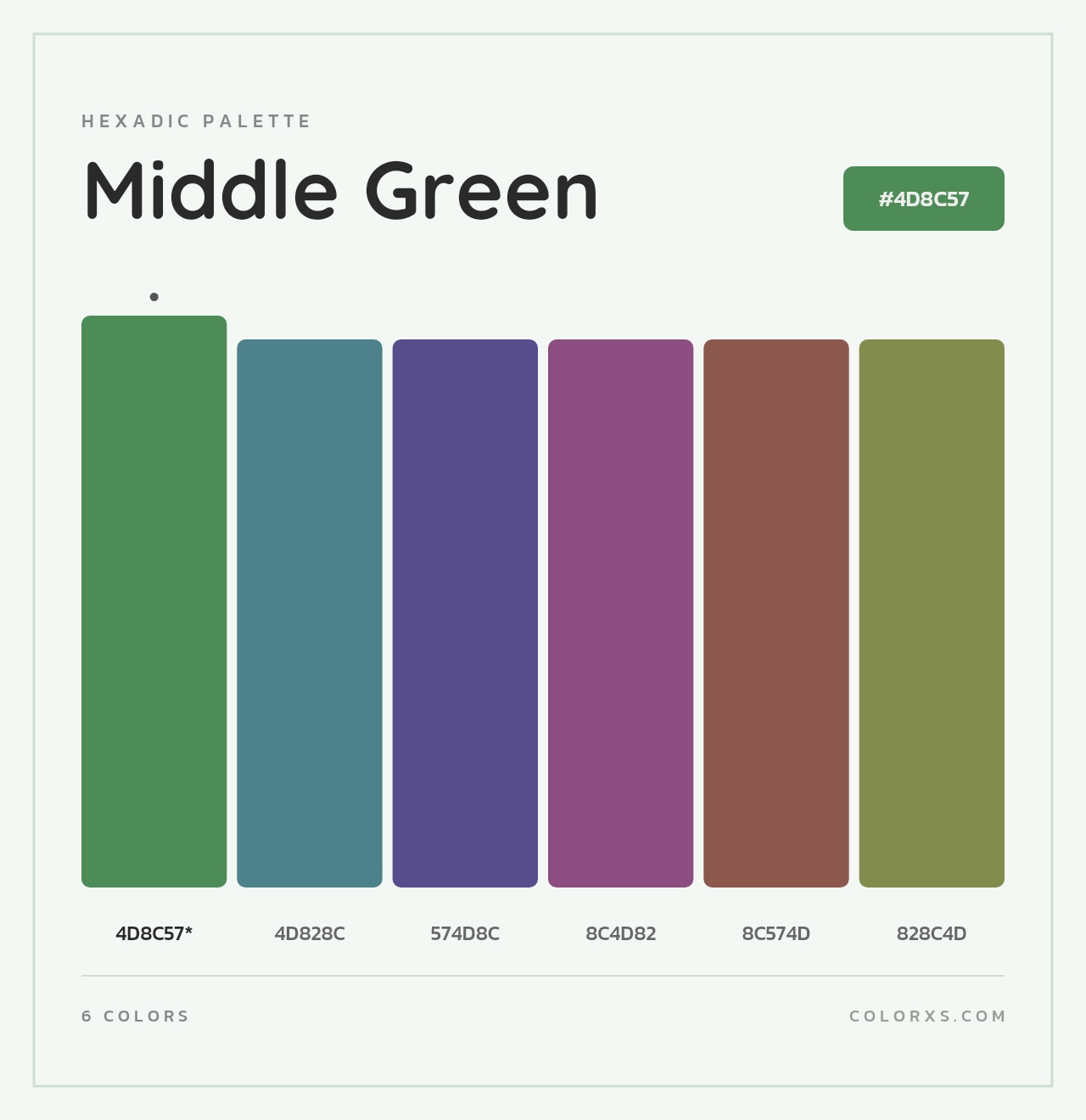Middle Green - Hexadic Color Palette