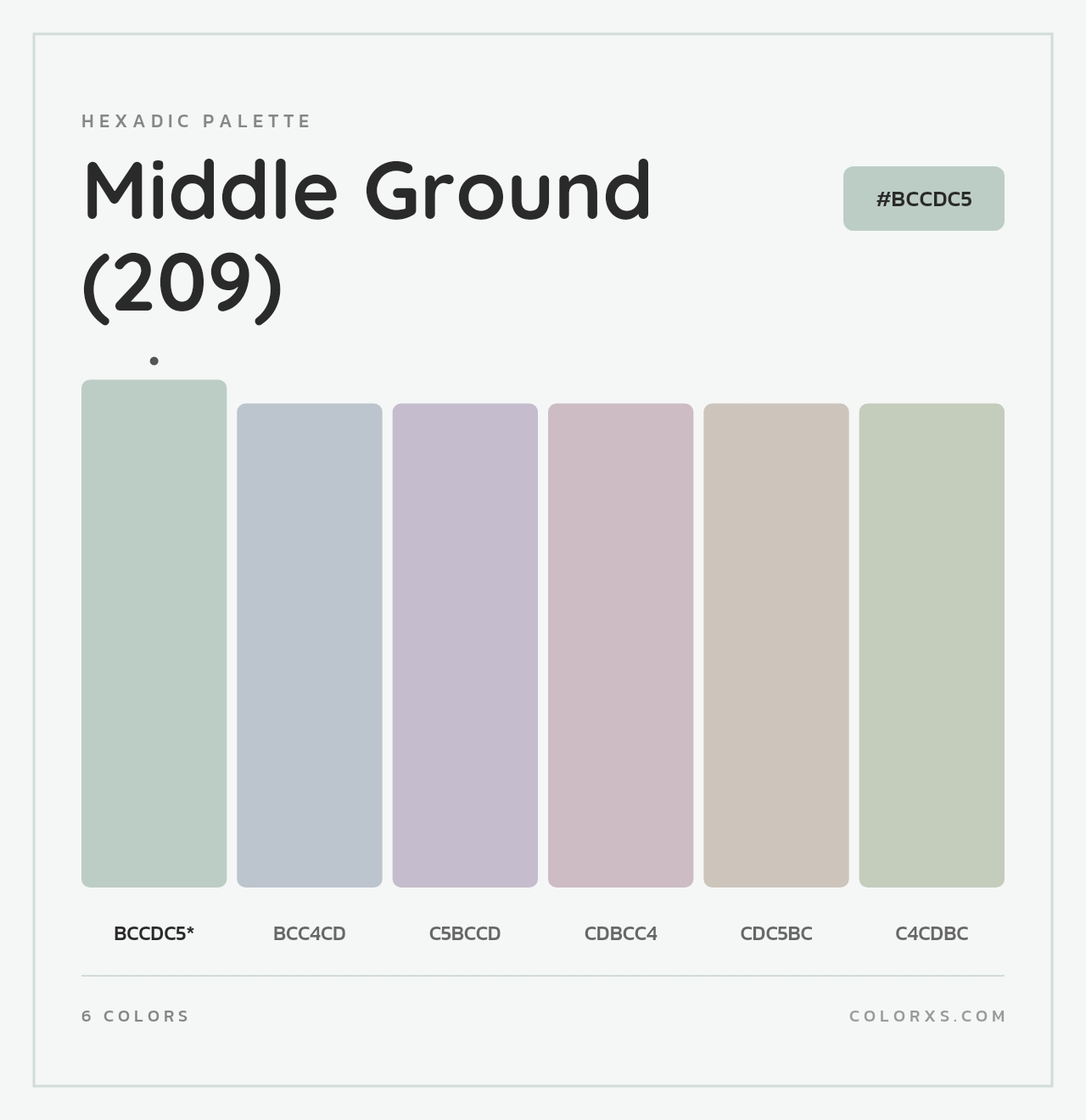 Middle Ground (209) - Hexadic Color Palette