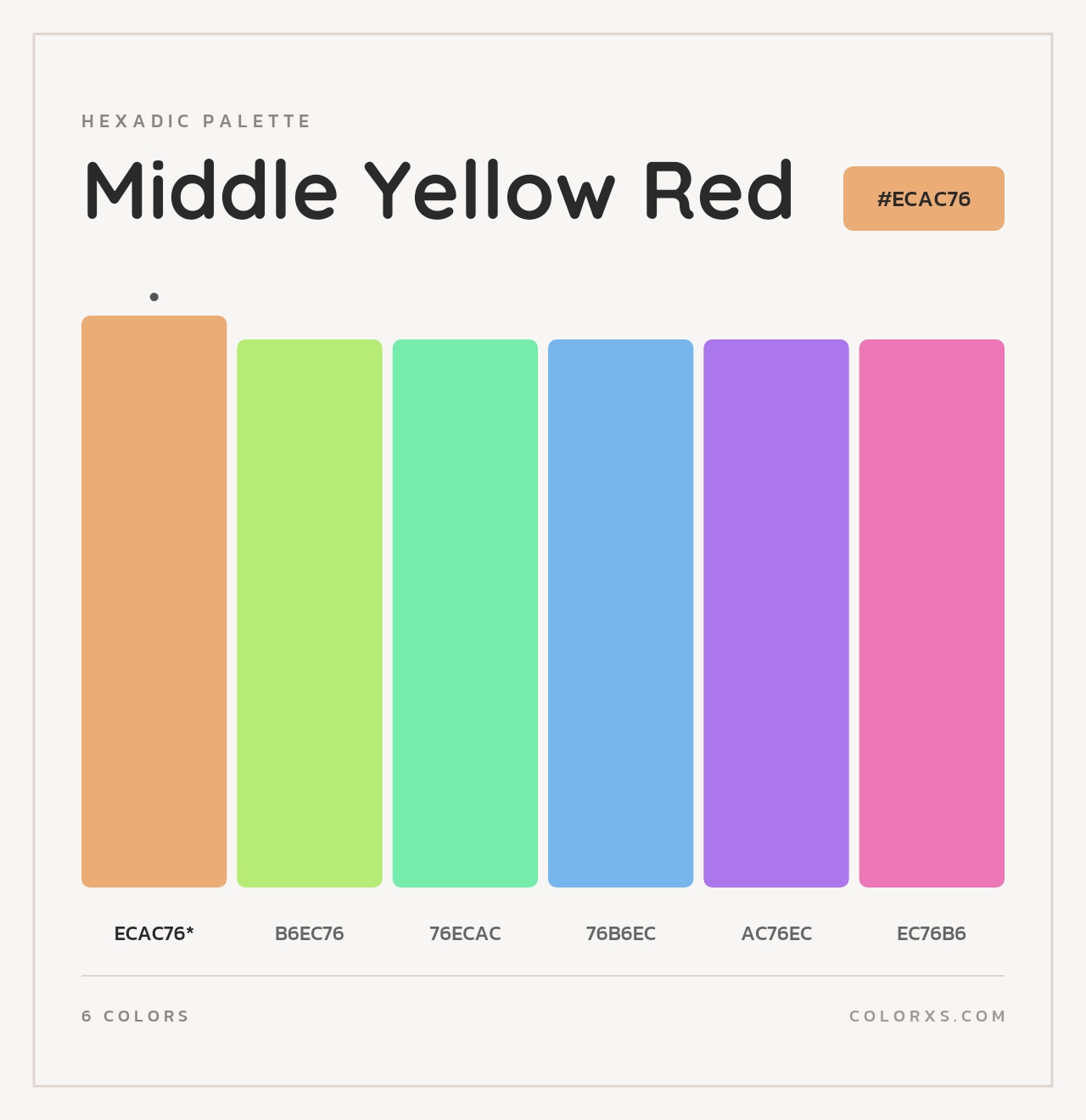 Middle Yellow Red - Hexadic Color Palette