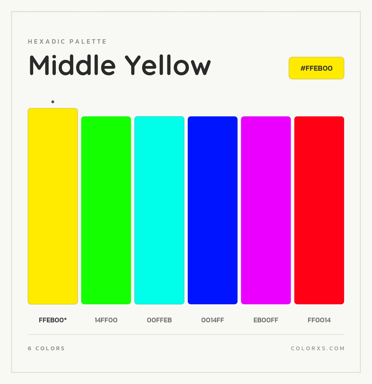 Middle Yellow - Hexadic Color Palette