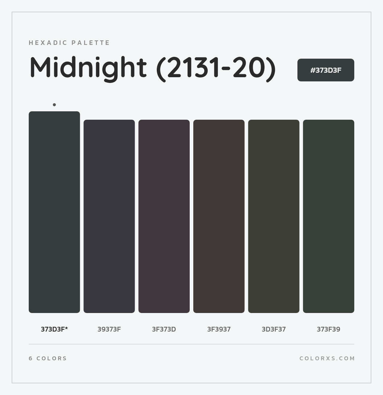 Midnight (2131-20) - Hexadic Color Palette