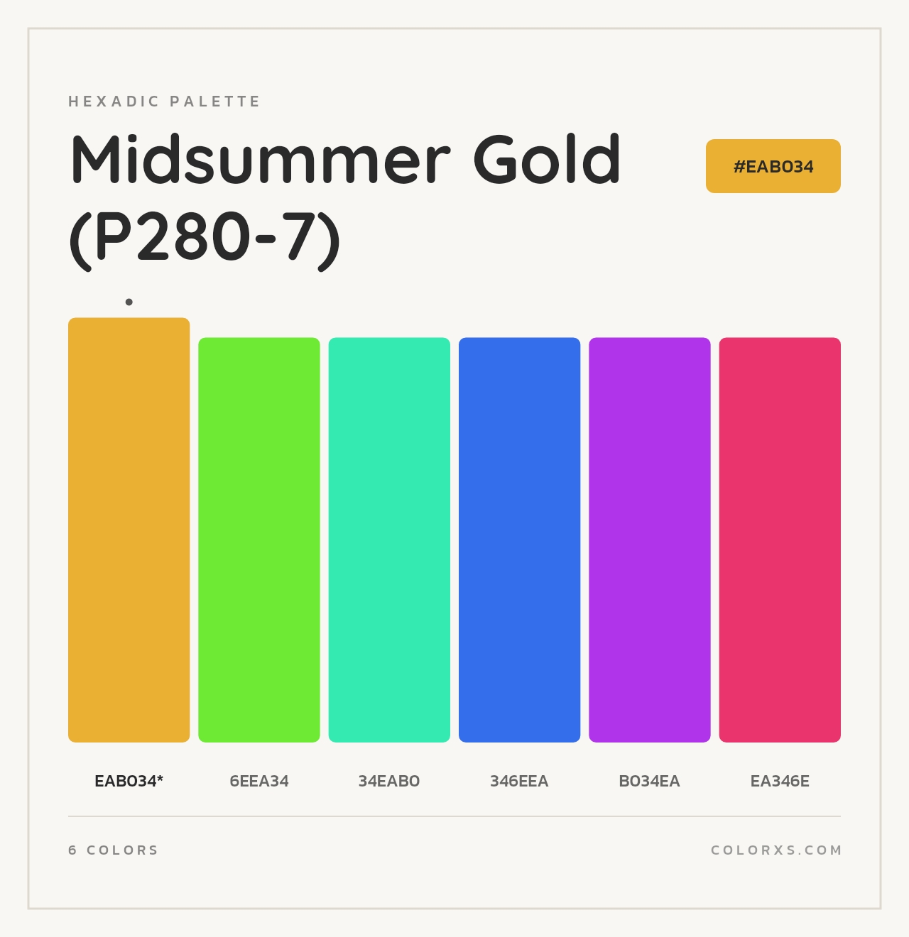 Midsummer Gold (P280-7) - Hexadic Color Palette