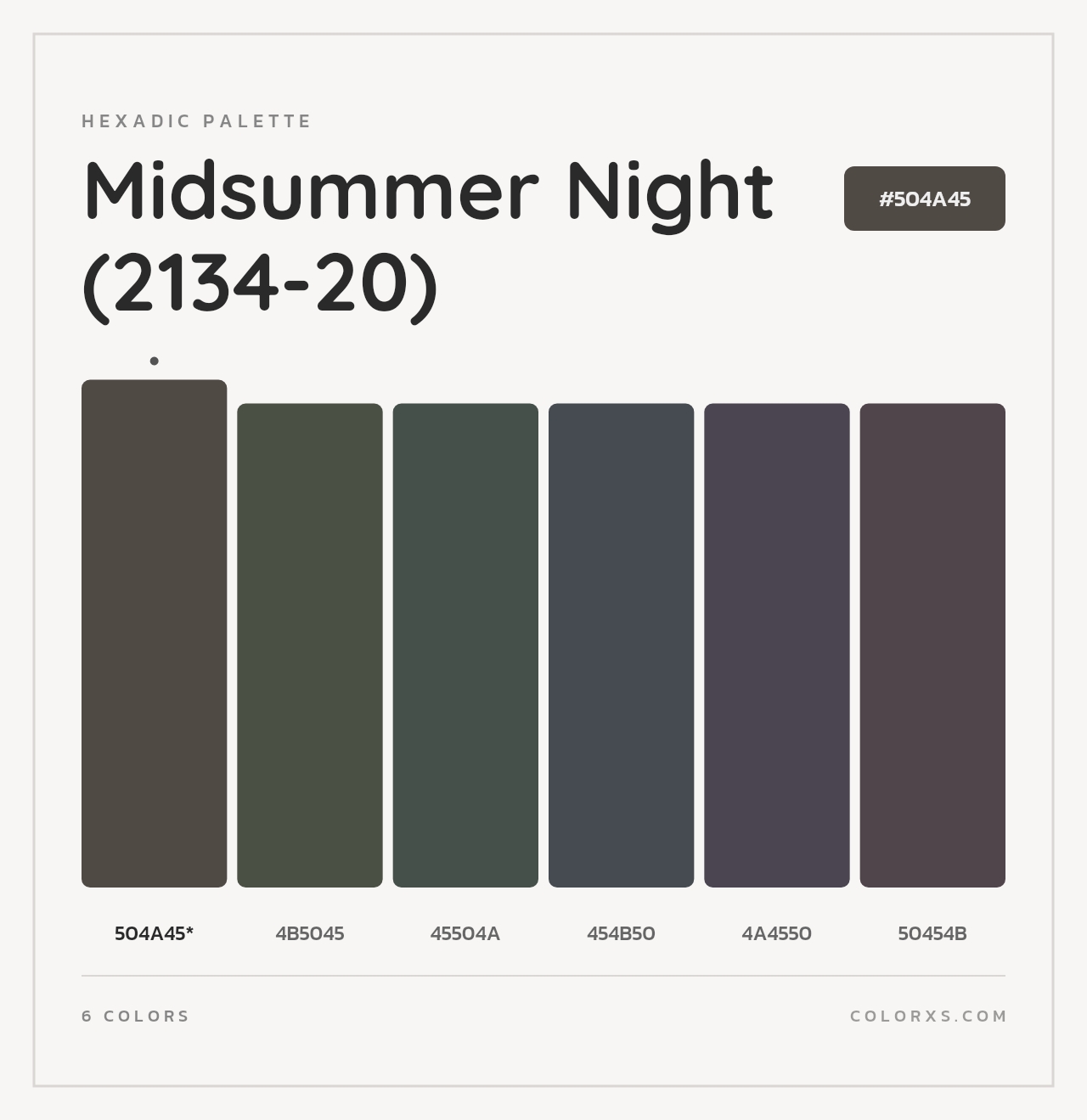Midsummer Night (2134-20) - Hexadic Color Palette