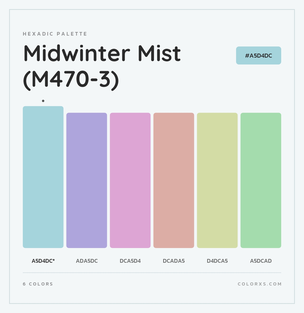 Midwinter Mist (M470-3) - Hexadic Color Palette