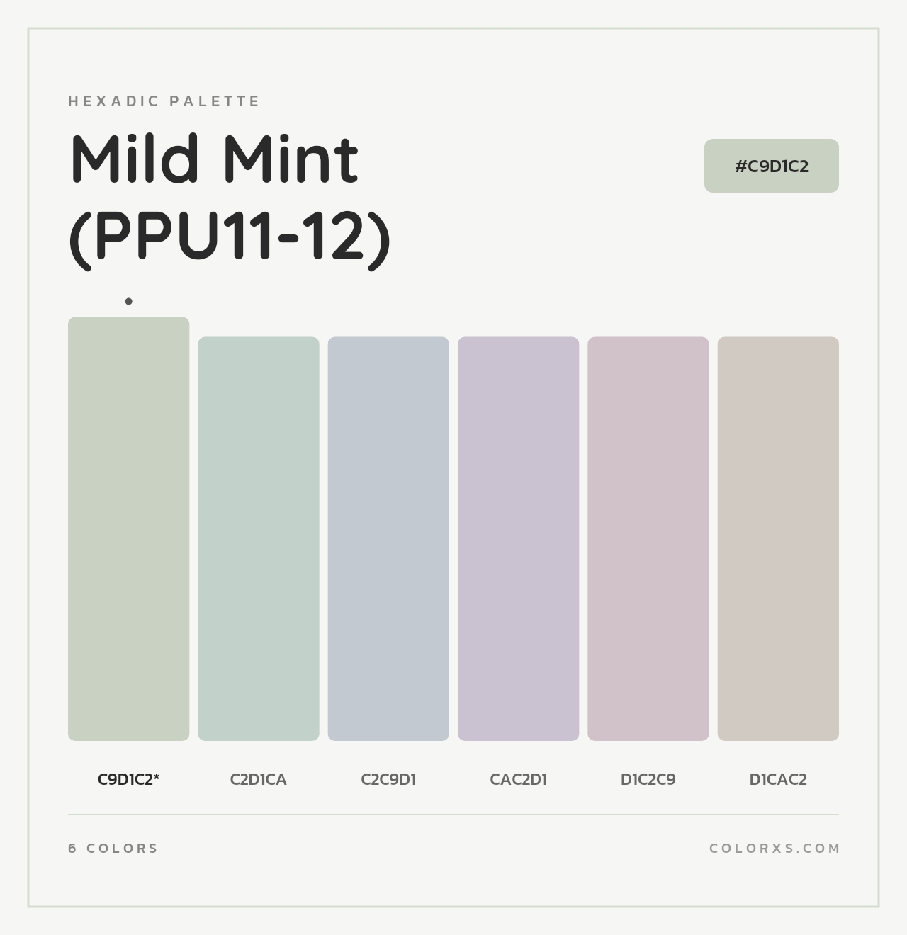 Mild Mint (PPU11-12) - Hexadic Color Palette