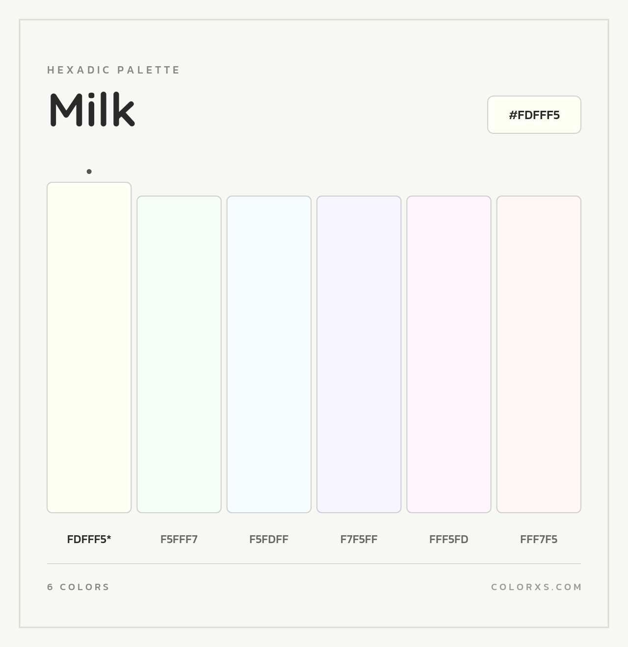 Milk - Hexadic Color Palette