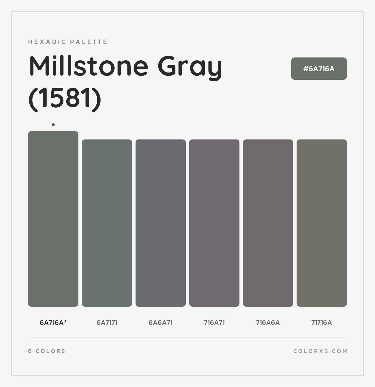 Millstone Gray (1581) - Hexadic Color Palette