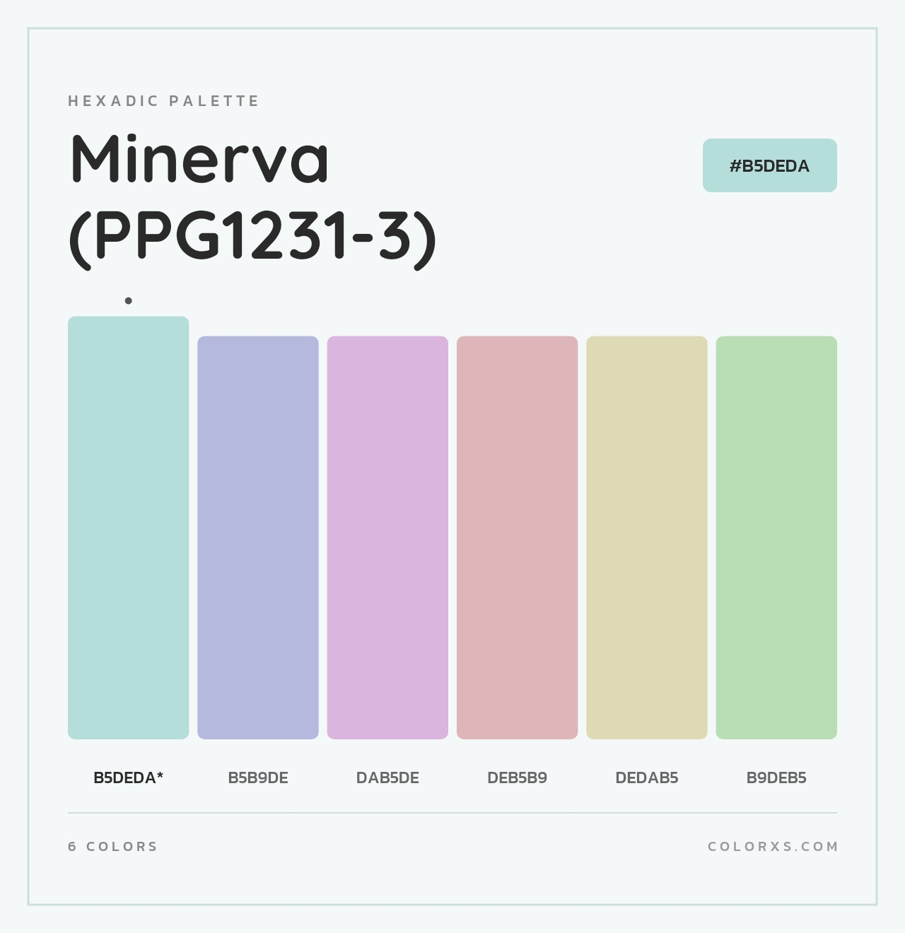 Minerva (PPG1231-3) - Hexadic Color Palette
