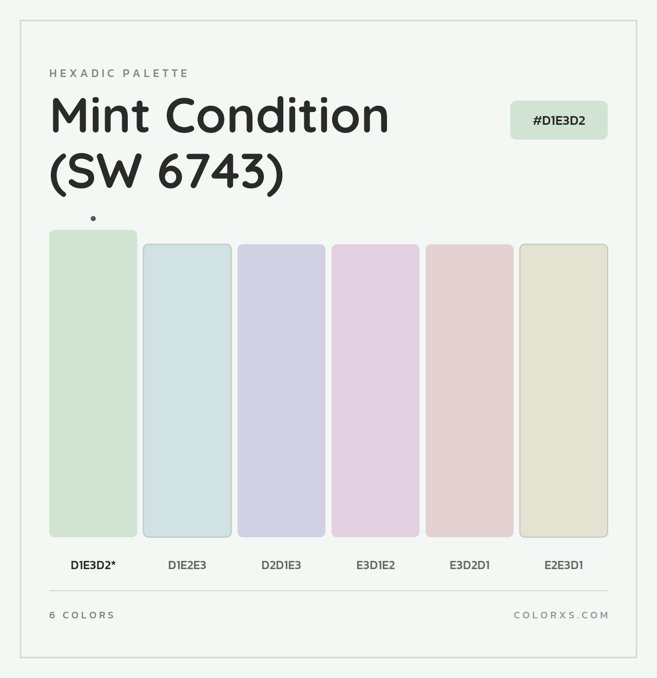 Mint Condition (SW 6743) - Hexadic Color Palette