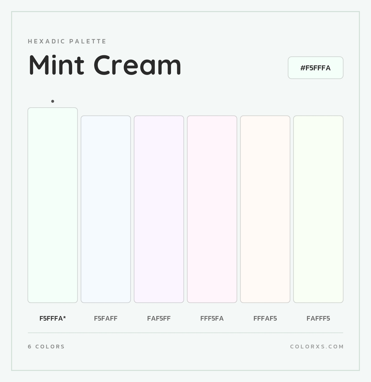 Mint Cream - Hexadic Color Palette
