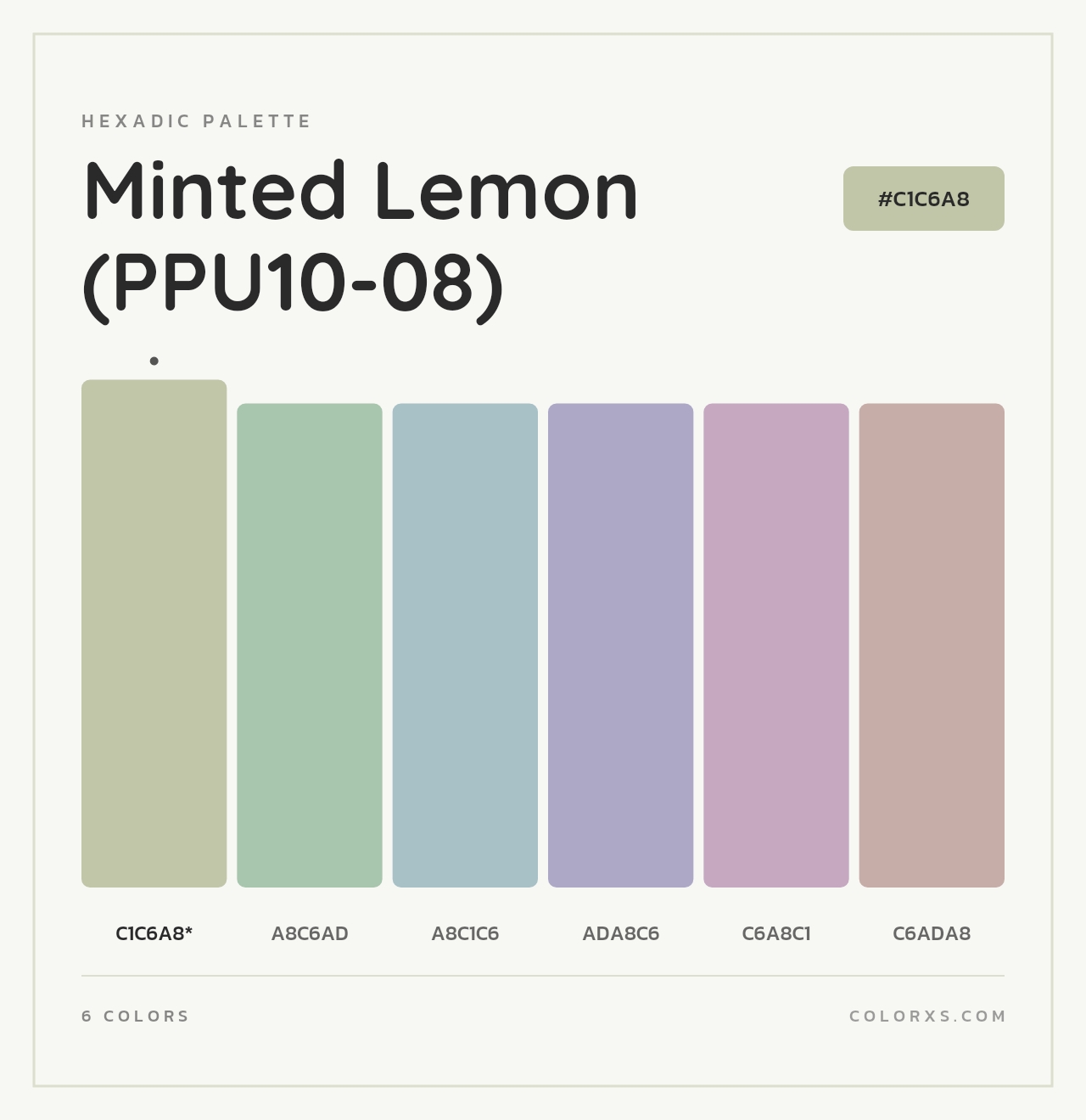 Minted Lemon (PPU10-08) - Hexadic Color Palette