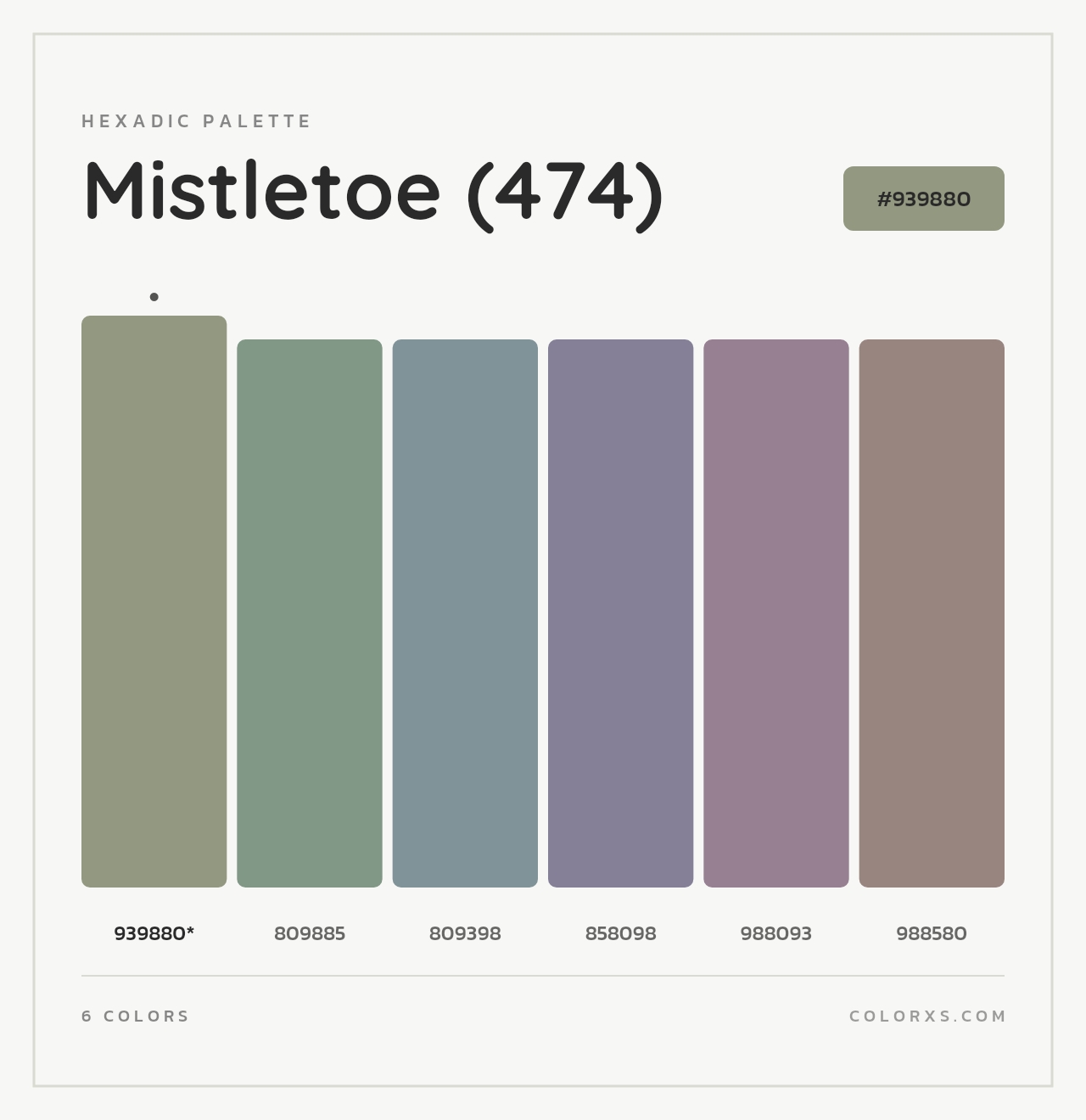 Mistletoe (474) - Hexadic Color Palette
