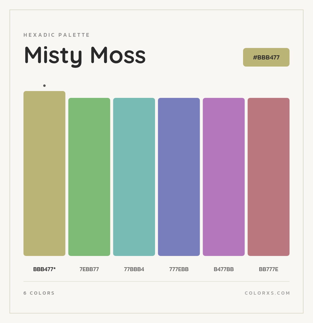 Misty Moss - Hexadic Color Palette