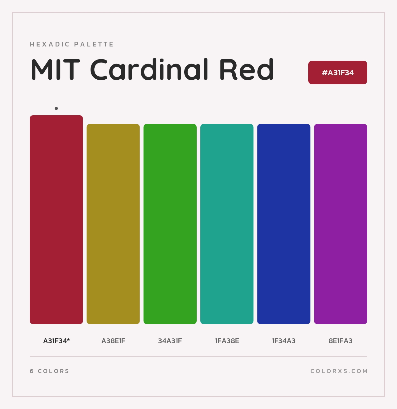 MIT Cardinal Red - Hexadic Color Palette