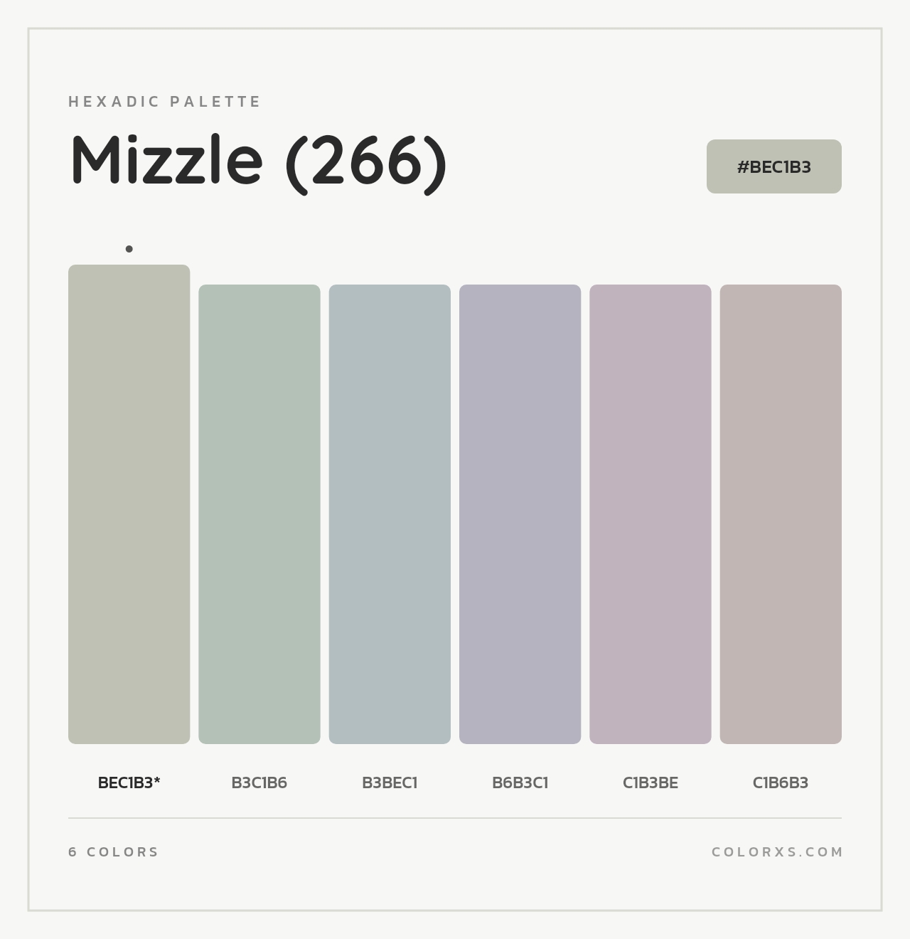 Mizzle (266) - Hexadic Color Palette