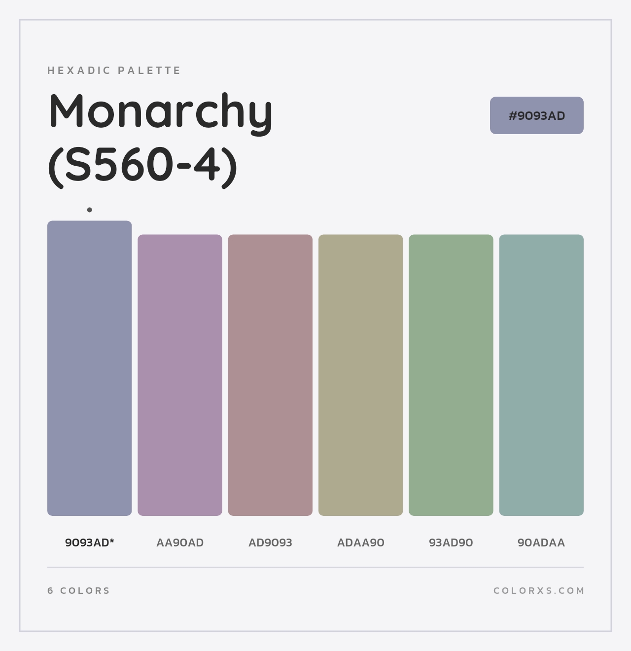 Monarchy (S560-4) - Hexadic Color Palette
