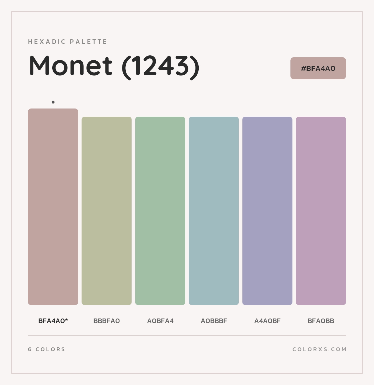 Monet (1243) - Hexadic Color Palette